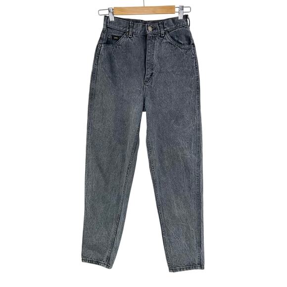 Vintage Lee Riders Mom Jean Union Made Washed Gray Denim 27x30 Size 9 Med 80s - Picture 3 of 11